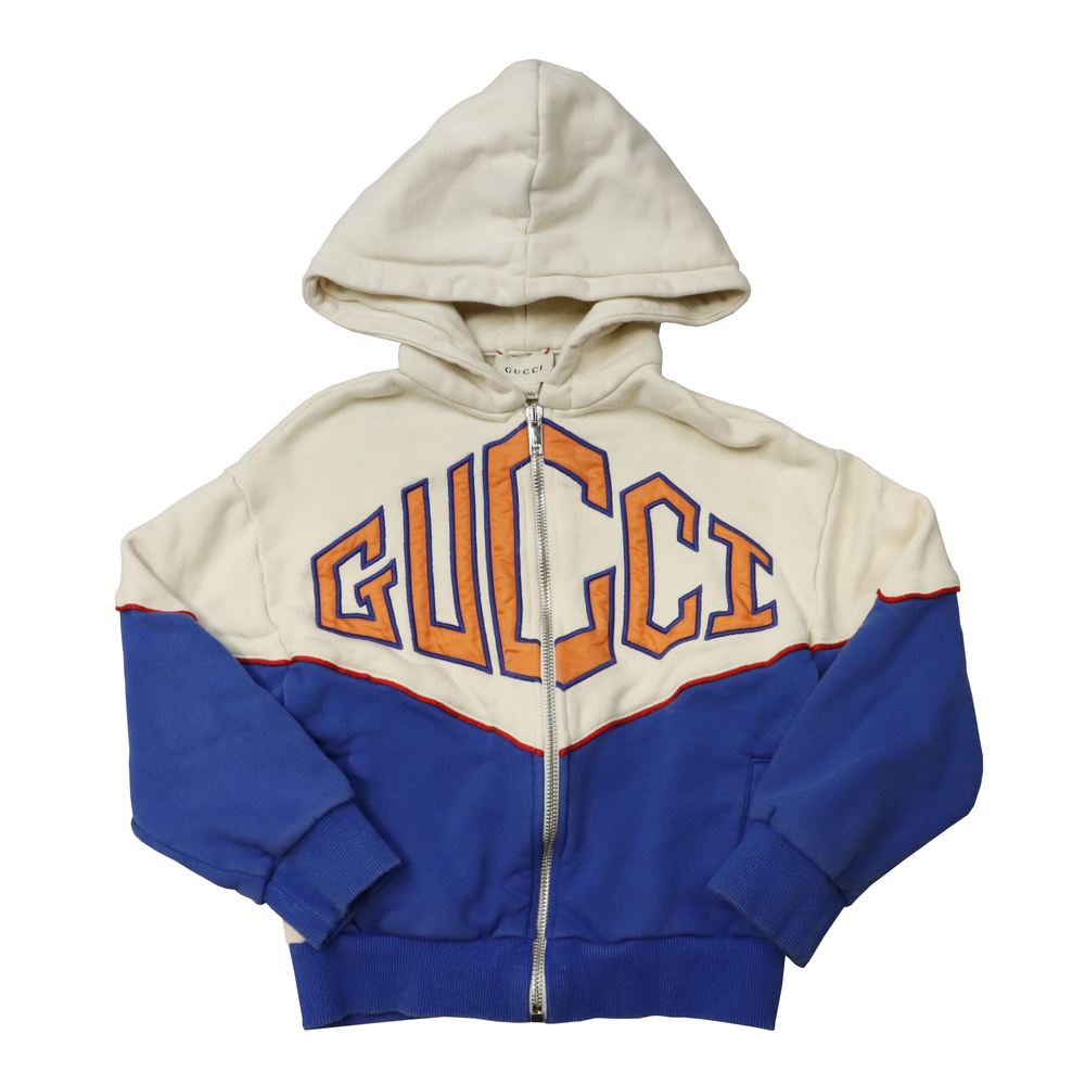 Baby Gucci Logo Applique Zip Hoodie Size 110 4Y